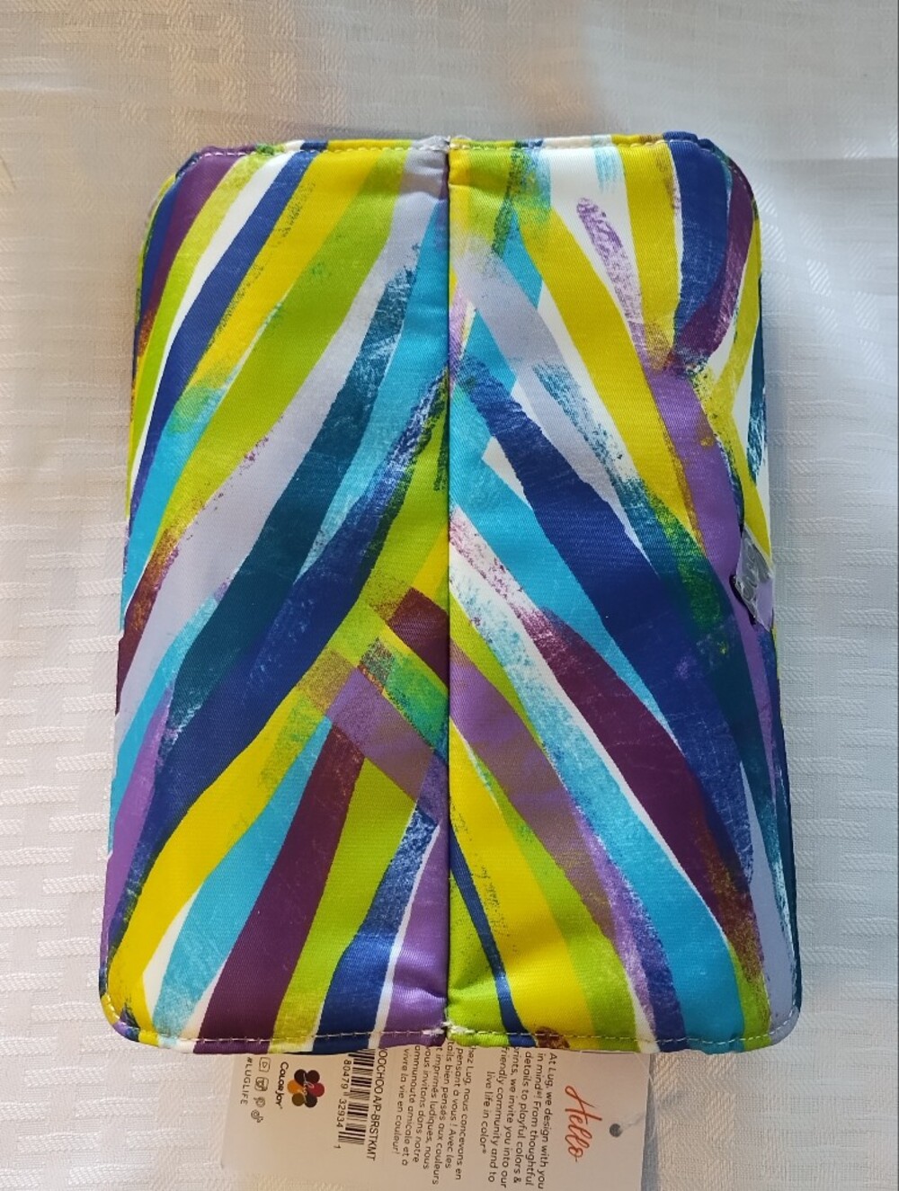 NWT LUG Choo Choo AM/PM double Pill Case for travel Brushstrokes Multi